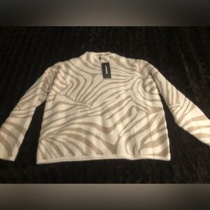 ❤️ Express Cream and Tan Animal Print Sweater